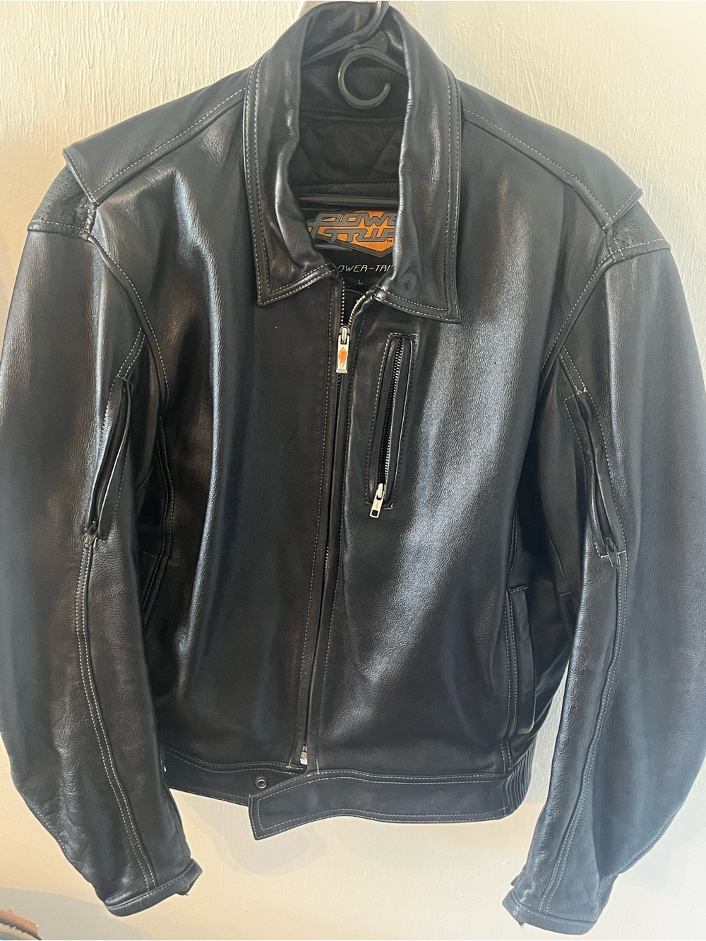 Black Leather Motorcycle Jacket - Men's